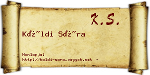 Káldi Sára névjegykártya