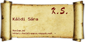 Káldi Sára névjegykártya