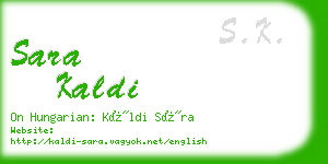 sara kaldi business card